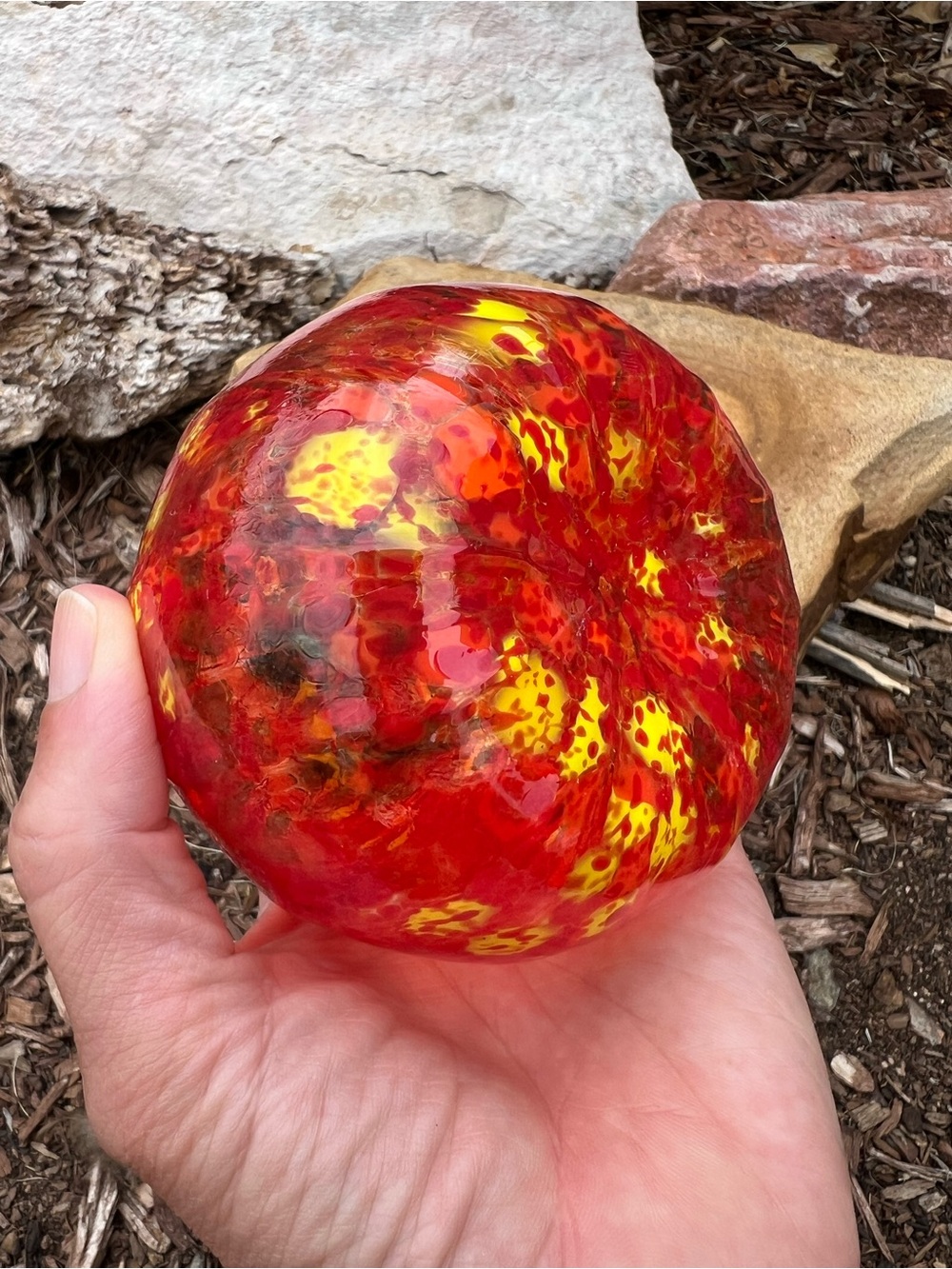 Handblown Glass Pumpkin From woodland Colorado Autumn Halloween Thanksgiving - Picture 3 of 11
